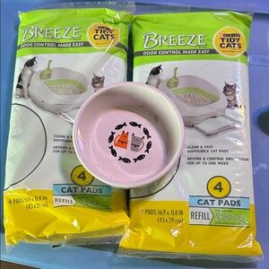 Tidy Cats Breeze Cat Pads and Bowls